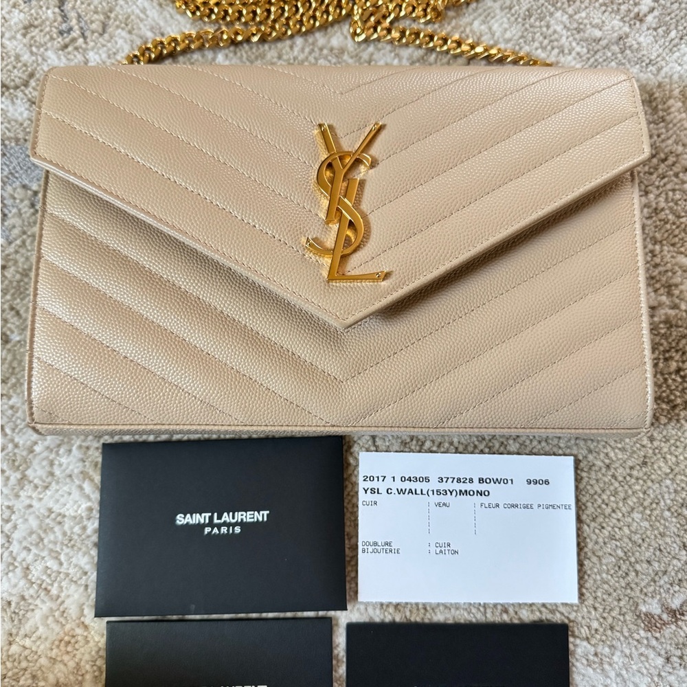 Saint Laurent YSL Large Wallet on Chain